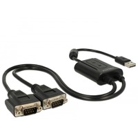 DeLOCK 63950 serielkabel Sort 0,6 m USB 2.0 Type-A 2 x RS-232 DB9, Y-kabel Sort, Sort, 0,6 m, USB 2.0 Type-A, 2 x RS-232 DB9, Hanstik, Hanstik
