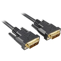 Sharkoon 5m DVI-D to DVI-D (18+1) DVI kabel Sort Sort, 5 m, DVI-D, DVI-D, Hanstik, Hanstik, Sort