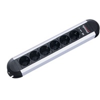 Bachmann PRIMO 6AC outlet(s) 1.75m Sort, Sølv stikdåse, Strømskinne Sort/aluminium, 71 mm, 431 mm, 46 mm, 1,75 m, Sort, Sølv, 16 A