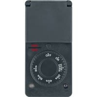Brennenstuhl 1506120 elektronisk tæller Sort Daglig timer, Timeren antracit, Daglig timer, Sort, Dreje, IP44, 91 mm, 62 mm