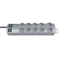 Brennenstuhl BN-PROFF120 Stikdåser, Strømskinne Sølv, 2 m, 10 AC stikkontakt(er), Plast, Sølv, 230 V, 50 - 60 Hz