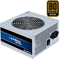 Chieftec GPB-450S enhed til strømforsyning 450 W 20+4 pin ATX PS/2 Sølv, PC strømforsyning grå, 450 W, 200 - 240 V, 47 - 63 Hz, 3.5 A, Aktiv, 100 W