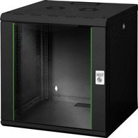 Digitus DN-19 12U-6/6-SW stativ Vægmonteret stativ Sort, IT kabinet Sort, Vægmonteret stativ, 12U, 100 kg, Nøglelås, Rack skinner, Sort