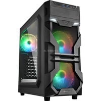 Sharkoon VG7-W RGB Midi Tower Sort, Towerkabinet Sort, Midi Tower, PC, Sort, ATX, micro ATX, Mini-ATX, Akryl, Flere