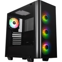 Thermaltake View 21 TG RGB Plus Midi Tower Sort, Towerkabinet Sort, Midi Tower, PC, Sort, ATX, micro ATX, Mini-ATX, SPCC, Hærdet glas, Spil