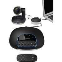 Logitech Group system til videokonference System til gruppevideokonference, Webcam Sort/Sølv, System til gruppevideokonference, Fuld HD, 30 fps, 90°, 10x, Sort, Grå