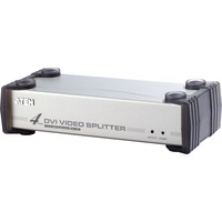 ATEN VS164-AT-G video-splitter DVI 4x DVI-I, Video Splitter DVI, 4x DVI-I, 1920 x 1200 pixel, Sort, Sølv, Metal, Fuld HD