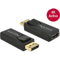 DeLOCK 65573 kabel kønsskifter Displayport 1.2 HDMI Sort, Adapter Sort, Displayport 1.2, HDMI, Sort