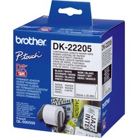 Brother DK-22205 etiketbånd Sort på hvid, Tape Hvid, Sort på hvid, Kontinuerlig etiket, DK, Hvid, Direkte termisk, Kina