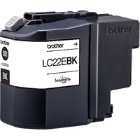 Brother LC22EBK blækpatron 1 stk Original Sort Sort, 1 stk, 2400 Sider, Enkelt pakke