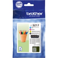 Brother LC3217VALDR blækpatron 4 stk Original Sort, Blå, Magenta, Gul Sort, Blå, Magenta, Gul, 4 stk, 550 Sider, 550 Sider, Multipakke