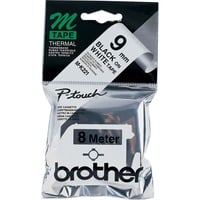 Brother M-K221BZ etiketbånd Sort på hvid, Tape Sort på hvid, M, Sort, Termisk overførsel, Brother, PT-M95, PT-90