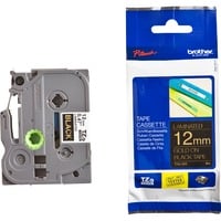 Brother TZE-334 etiketbånd Guld på sort, Tape Guld på sort, TZe, Termisk overførsel, Kina, 5 År, Brother