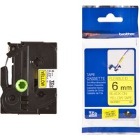 Brother TZE-FX611 etiketbånd Sort på gul, Tape Sort på gul, TZe, Kina, 5 År, Brother, 6 mm