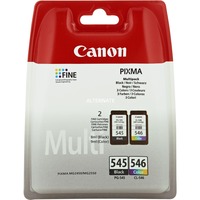 Canon PG-545/CL-546 blækpatron 2 stk Original Standard udbytte Sort, Blå, Magenta, Gul Standard udbytte, Sort, Blå, Magenta, Gul, 2 stk, Multipakke