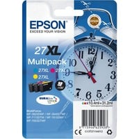 Epson Alarm clock Multipack 3-colour 27XL DURABrite Ultra Ink, Blæk Højt (XL) udbytte, Blå, Magenta, Gul, Pigmentbaseret blæk, 10,4 ml, 1 stk, Multipakke