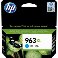 HP 963XL Original Ink-blækpatron med høj kapacitet, cyan cyan, Højt (XL) udbytte, Pigmentbaseret blæk, 22,77 ml, 1600 Sider, 1 stk