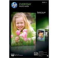 HP Everyday-fotopapir, blankt, 200 g/m2, 10 x 15 cm (101 x 152 mm), 100 ark blankt, 200 g/m2, 10 x 15 cm (101 x 152 mm), 100 ark, Glans, 200 g/m², 10x15 cm, Hvid, 100 ark, 15 - 30 °C