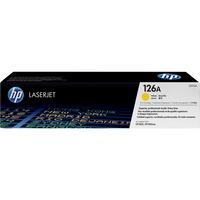 HP Original 126A LaserJet-tonerpatron, gul Gul, gul, 1000 Sider, Gul, 1 stk, Detail