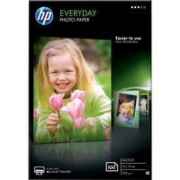 HP almindeligt fotopapir, blankt, 100 ark/10 x 15 cm blankt, 100 ark/10 x 15 cm, Glans, 200 g/m², 10x15 cm, Hvid, 100 ark, 15 - 30 °C