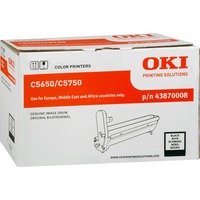 OKI Black image drum for C5650/5750 Original, Tromle Original, OKI C5650, C5750, 20000 Sider, Laserprint, Sort, Sort, Sølv