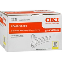 OKI Yellow image drum for C5650/5750 Original, Tromle Original, OKI C5650, C5750, 20000 Sider, Laserprint, Gul, Sort, Sølv