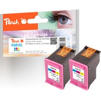 Peach PI300-486 blækpatron 2 stk Kompatibel Højt (XL) udbytte Blå, Magenta, Gul Højt (XL) udbytte, 13 ml, 370 Sider, 2 stk, Multipakke