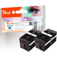 Peach PI300-763 blækpatron 2 stk Kompatibel Højt (XL) udbytte Sort Højt (XL) udbytte, 28 ml, 1120 Sider, 2 stk, Multipakke