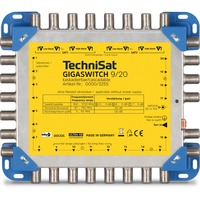 TechniSat GigaSwitch 9/20 satellit multikontakt 9 inputs 20 outputs, Multi switch Blå/Gul, 9 inputs, 20 outputs, 950 - 2150 Mhz, 5 - 790 Mhz, 25 dB, 230 V