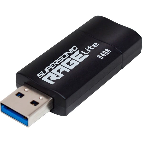 Patriot Supersonic Rage Lite USB-nøgle 64 GB USB Type-A 3.2 Gen 1 (3.1 Gen 1) Sort, Blå, USB-stik Sort/Blå, 64 GB, USB Type-A, 3.2 Gen (3.1 Gen 1), 180 MB/s, Glide, Sort, Blå