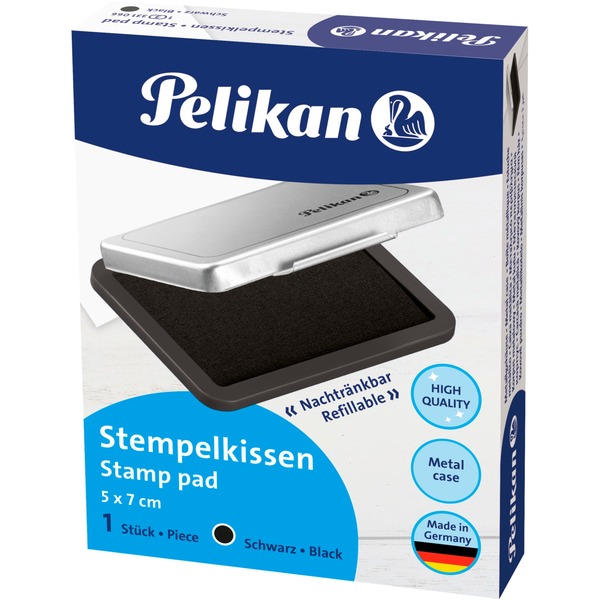 Pelikan 331066 blæk- og stempelpude, Stempel puder Sort, Sort, Sølv, Metal, 70 mm, mm
