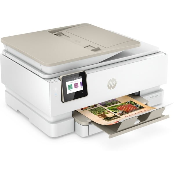 HP ENVY HP Inspire 7920e All-in-One-printer, Printer til Hjem og Print, kopiering, scanning, Trådløs; HP+; HP Instant Ink-kompatibel; Automatisk dokumentføder, Multifunktionsprinter Lys grå/Beige, Farve, Printer til Hjem og ...