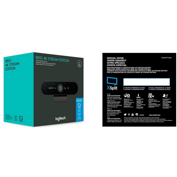 Logitech BRIO STREAM webcam 4096 x 21060 pixel USB 3.2 Gen 1 (3.1 Gen 1) Sort Sort, 4096 x 21060 pixel, 60 fps, 1080p, USB 3.2 Gen 1 (3.1 Gen 1), Sort, Klip