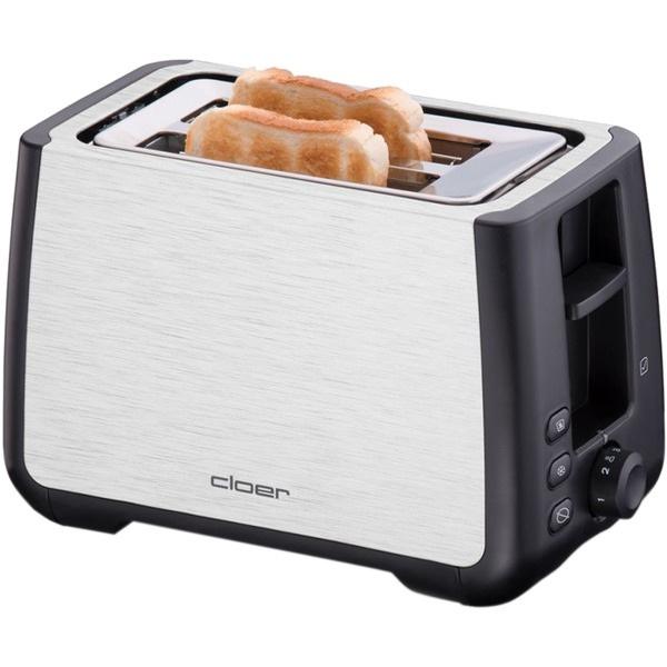 Aske brugerdefinerede Grænseværdi Cloer 3569 brødrister 2 skive(r) 1000 W Sølv rustfrit stål/Sort, 2  skive(r), Sølv,