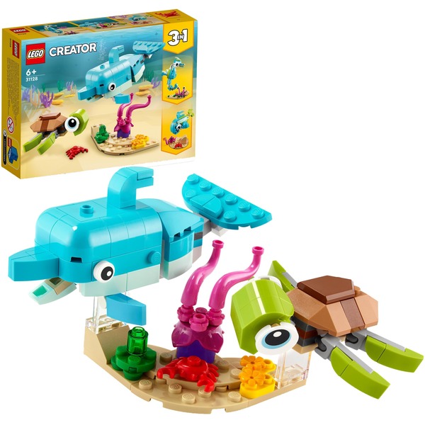 Lego Creator 3-in-1 Delfin og skildpadde, Bygge legetøj Byggesæt, År, Plast,