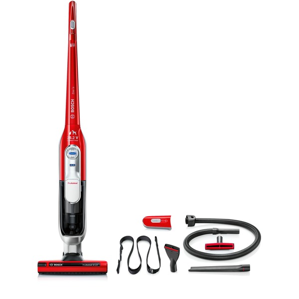 Palads ujævnheder procent Bosch Home Zoo'o ProAnimal BCH6ZOOO med 25.2V batterier og ProAnimal  børste, Skaft støvsuger Rød, Poseløs, Rød, 0,9 L, Dry, Filtrering, 82 dB