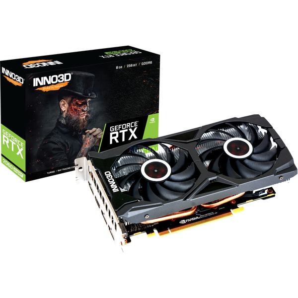 INNO3D  N206S2-08D6X-1710VA15L grafikkort NVIDIA GeForce RTX 2060 SUPER 8 GB GDDR6 Sort, GeForce RTX 2060 SUPER, 8 GB, GDDR6, 256 Bit, 7680 x 4320 pixel, PCI Express 3.0