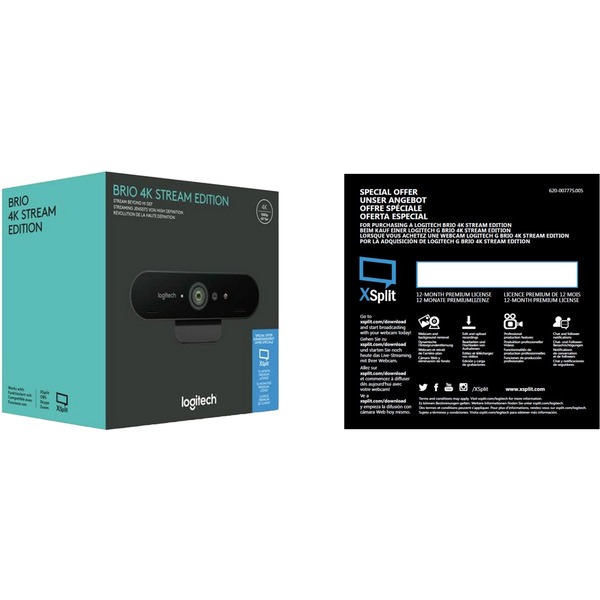Logitech BRIO STREAM webcam 4096 x 21060 pixel USB 3.2 Gen 1 (3.1 Gen 1) Sort Sort, 4096 x 21060 pixel, 60 fps, 1080p, USB 3.2 Gen 1 (3.1 Gen 1), Sort, Klip