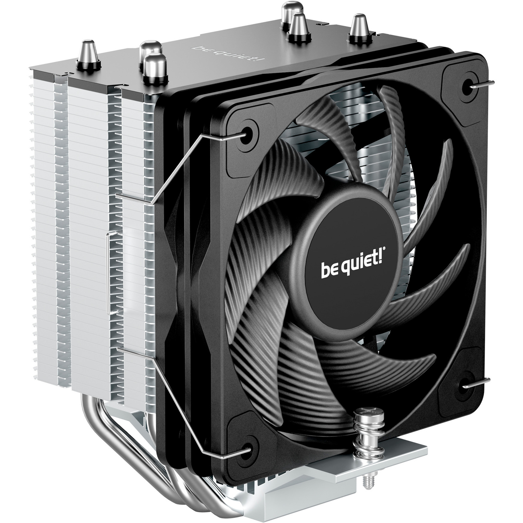 be quiet! Pure Rock Slim 3 Processor Luftkøler 10 cm Sølv 1 stk, CPU køler aluminium/Sort, Luftkøler, 10 cm, 1700 rpm, 60,3 m³/t, Sølv
