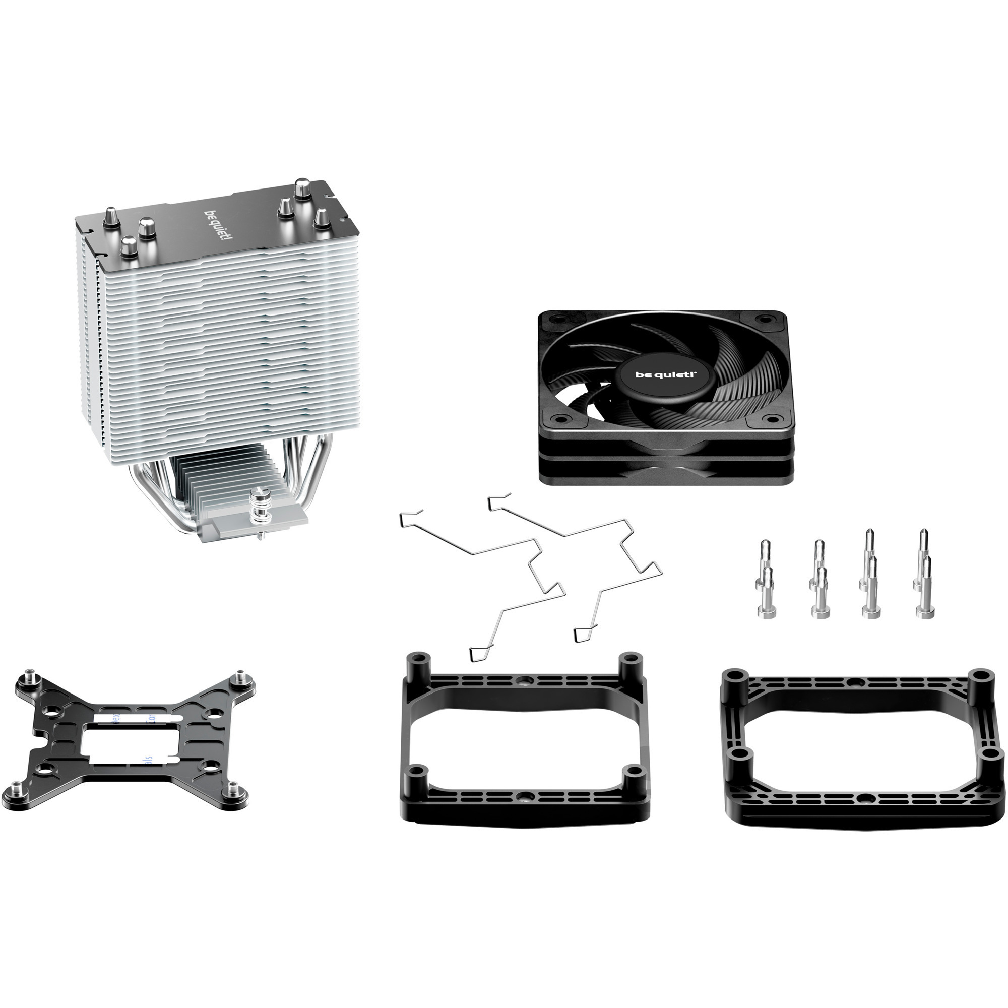 be quiet! Pure Rock Slim 3 Processor Luftkøler 10 cm Sølv 1 stk, CPU køler aluminium/Sort, Luftkøler, 10 cm, 1700 rpm, 60,3 m³/t, Sølv
