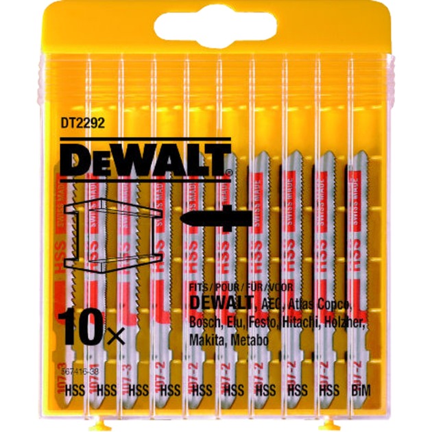 DEWALT HSS stiksavklinge-sæt DT2292, 10 dele, Savklinge sæt