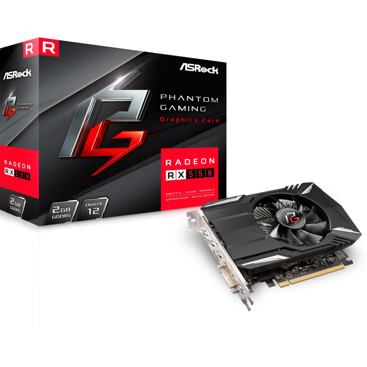 Asrock 90 Ga0500 00uanf Grafikkort Radeon Rx 550 2 Gb Gddr5 Radeon
